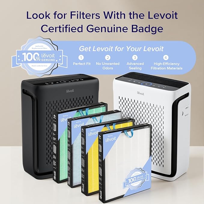 LEVOIT Air Purifier for Home Pets Bedroom Up to 1073Ft² Washable Pre-Filter | Quiet HEPA Sleep Mode for Pets, Allergens, Dust, Pollen, Smoke, Smart Air Quality Monitor, AHAM VERIFIDE, Vital 100S-P, Black - Image 7