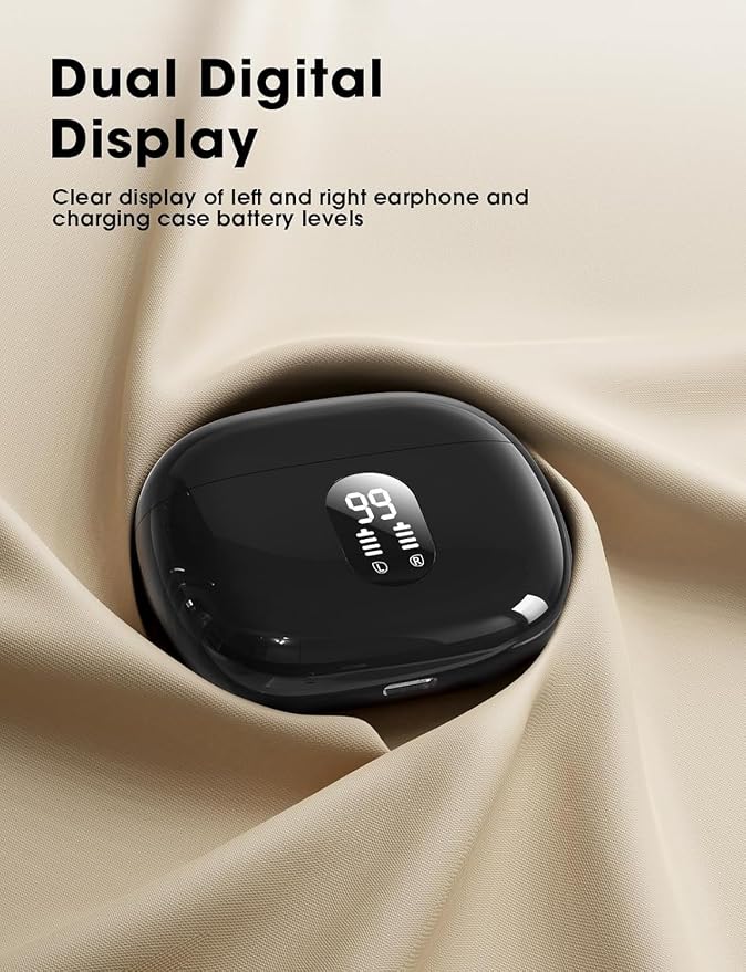 Wireless Earbuds, Hi-Fi Deep Bass Ear Buds, 48H Playtime In-Ear Headphones | 2 Mics for Clear Calls, LED Display, IPX7 Waterproof, Touch Control, Lightweight Bluetooth Earphones for iPhone/Android/TV - Image 6