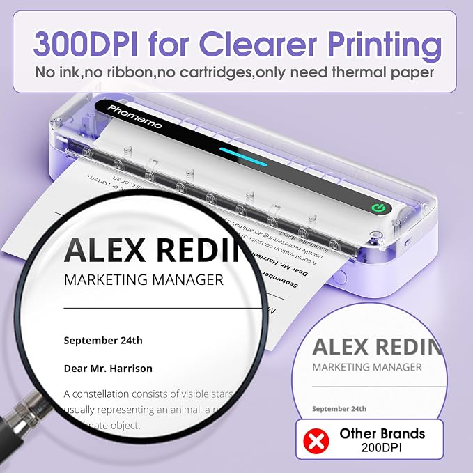 Phomemo Portable Thermal Printer, M832 Inkless Mobile Printer - Image 5