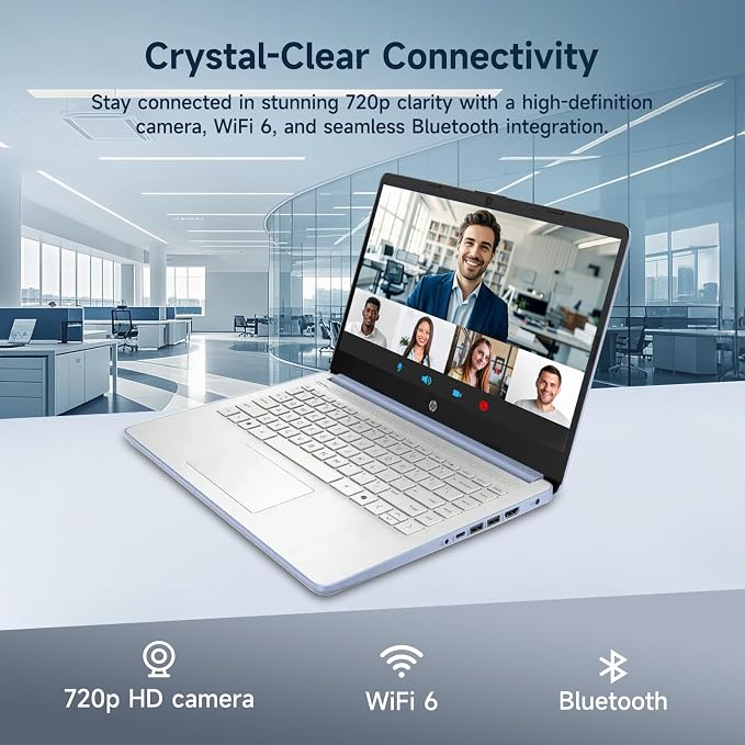 HP 14" Laptop, Intel Processor N150 (Beat i3) 4GB RAM 128GB UFS 1-Year Office 365 Copilot AI Win11 WiFi6 Computer for Creator Business Gaming Student - Image 4