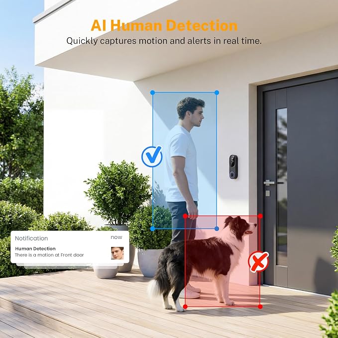 Video Doorbell Camera, Wireless Security Camera, Battery Powered, AI Motion - Image 7