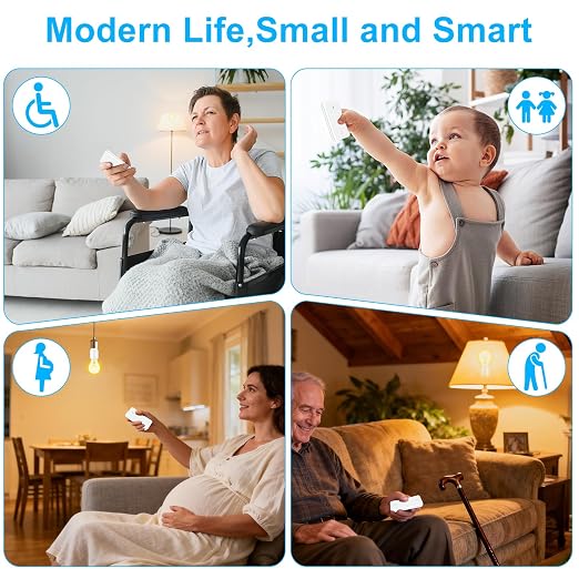 Greencycle Remote Control Light Bulb Socket, Max 500W LED, Wireless Wall Light - Image 8