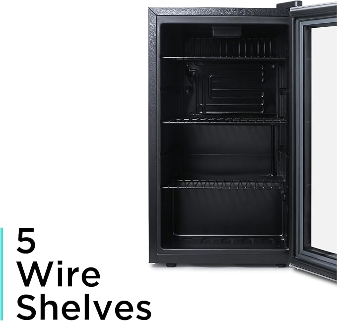 BLACK+DECKER 2.4 Cu. Ft. Beverage Cooler, BDB26HB | Beverage Fridge with Double Pane Glass Door, Drink Fridge with 76-Can Capacity for Home Bar, Home Office and More - Image 6