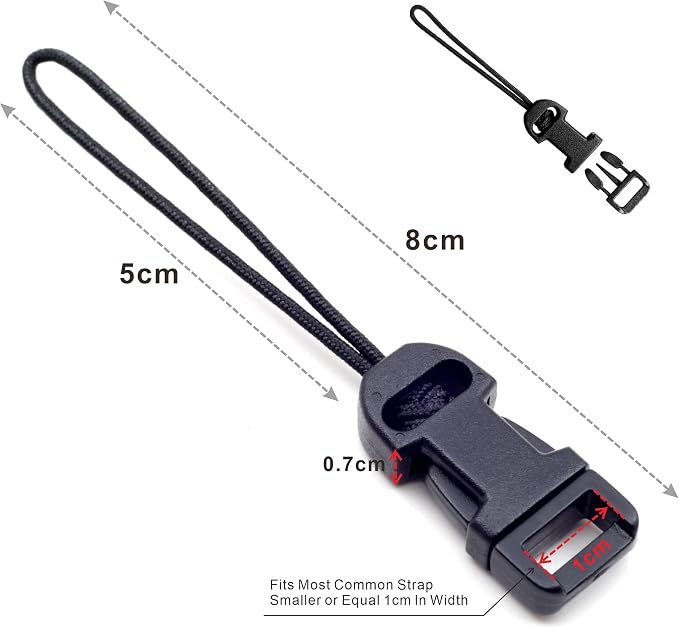 Padwa Lifestyle 4 Pcs Black Quick Release Camera Strap QD Loops Connector - Image 4
