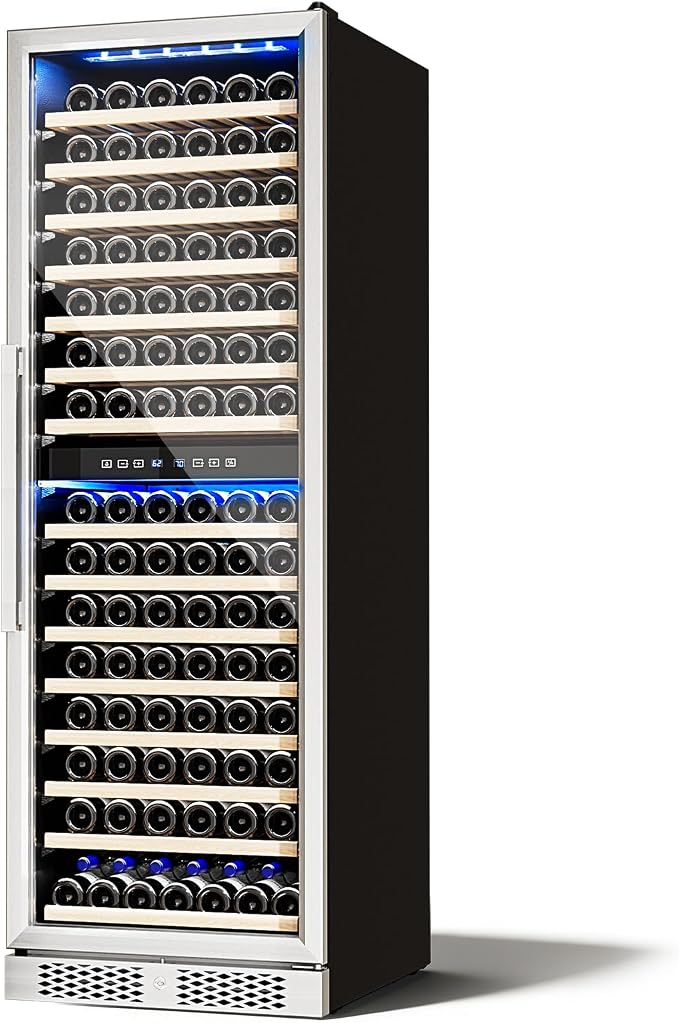 ROVSUN 24'' Wine Cooler Refrigerator, 160 Bottles Dual Zone Wine Fridge with Professional Temperature Control System, Built-in Wine Cellar with Touch Panel Control for Wine Enthusiast, Restaurant by ROVSUN