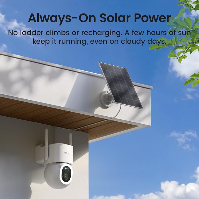 aosu SolarCam D1 Max 6-Cam Kit, 4K Solar Security Cameras Wireless Outdoor - Image 8