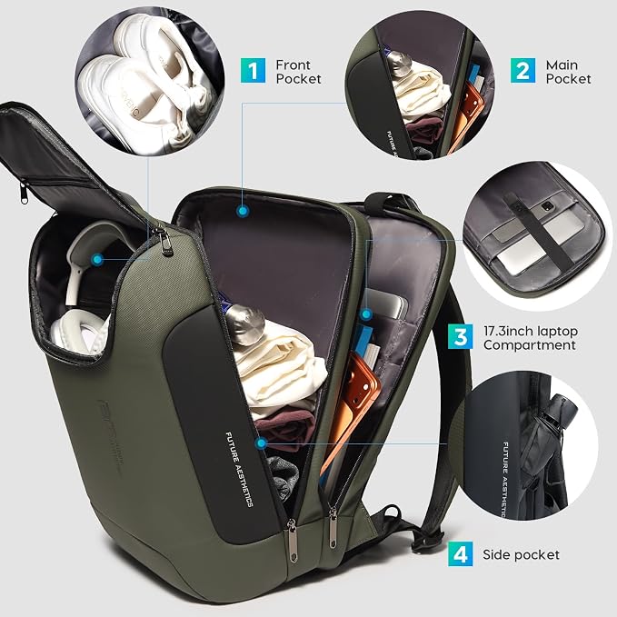 BANGE Men's Laptop Backpack for 17.3Inch Notebook, Airline Approved Travel - Image 3