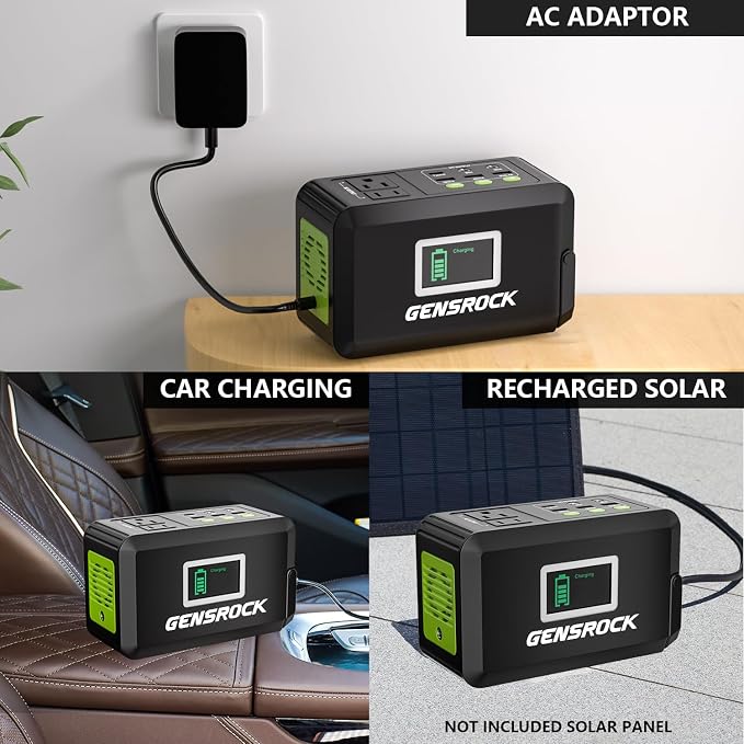 GENSROCK Portable Power Bank, 24,000mAh Portable Laptop Charger with 150W Peak AC Outlet, 8-Port Compatible with iPhone Series, MacBook, Dell, Samsung for Outdoor Camping Home Office Emergency. - Image 7