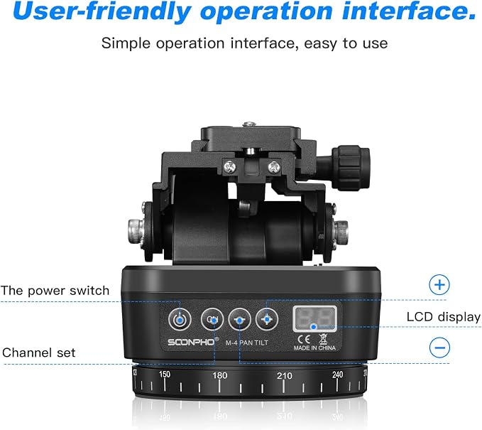 Soonpho M4 Motorized Rotating Panoramic Tripod Head, Remote Control 360° Pan - Image 7