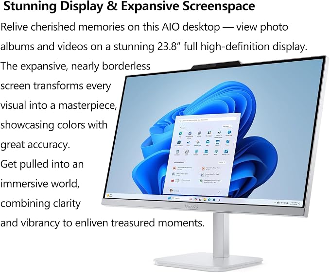 Lenovo IdeaCentre 24 23.8" i3-N305 32GB 1TB SSD All-in-One Desktop | FHD IPS Display, WiFi 6, Office 365, Keyboard, Mouse, Windows 11, Cloud Grey, Home Office - Image 5