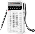 Portable Radio AM FM with Best Reception, Goodes Transistor Radio with Loud Speaker, 2AA Battery Operated, Headphone Jack for Indoor, Outdoor and Emergency Use - White by Goodes