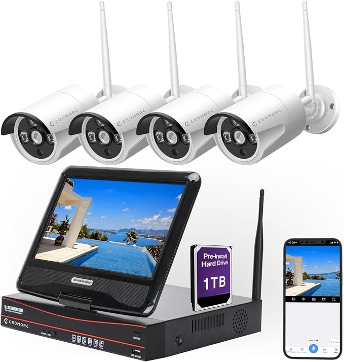 10CH Expandable Wireless Security Camera System by Cromorc