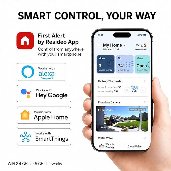 Honeywell Home FocusPRO S200 Smart WiFi Thermostat TH2110WF4008/U, 1 Heat/1 Cool - Image 4