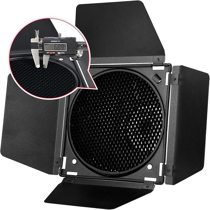 Godox BD-04 Barn Door & Honeycomb Grid &4 Color Gel Filters Compatible - Image 5