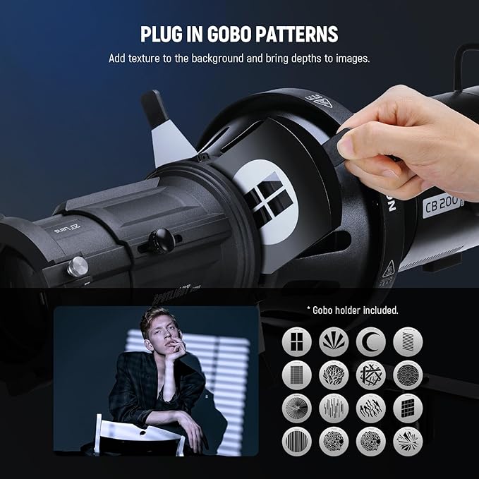 NEEWER Spotlight Snoot with 20° Projection Lens, Adjustable Focus, 16 Metal - Image 5