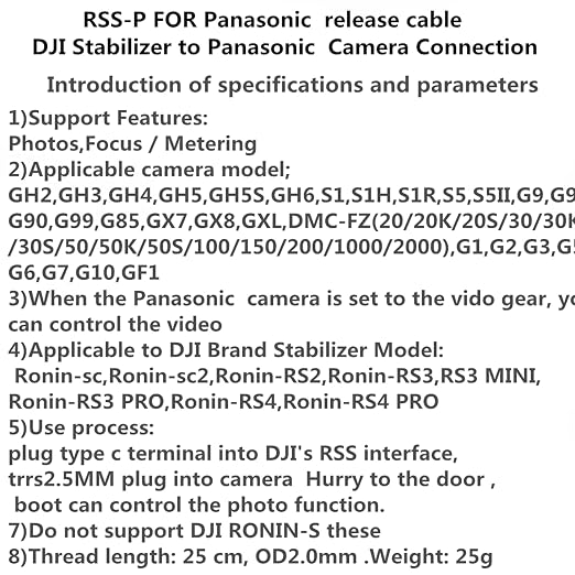 RSS-P for DJI Ronin stabilizer Connected to GH Remote Shutter Cable Camera and - Image 8
