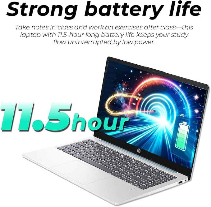 HP Everyday Laptop with Copilot AI • 2026 Edition • 128GB SSD + 1TB OneDrive • AMD High Processor • Microsoft 365 • Thin & Portable • Long Battery Life • Windows 11 - Image 6