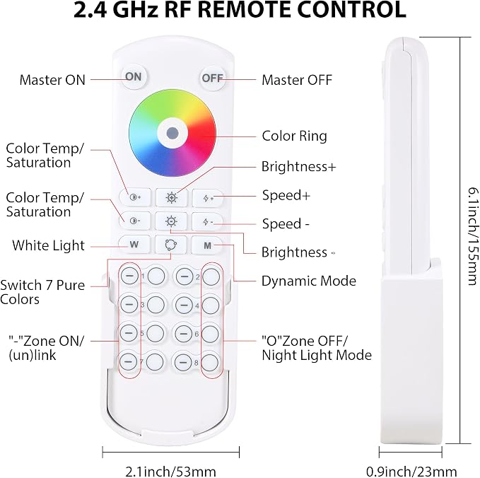 RC05RF RF Remoter, 8-Zone 2.4G Handheld Remote Control Work - Image 2
