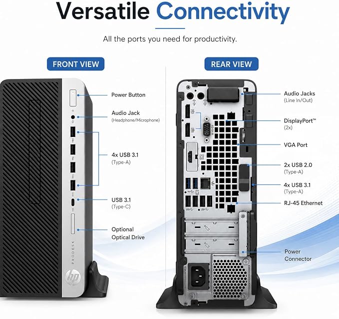 HP ProDesk 600 G5 SFF Slim Business Desktop Computer PC (Renewed) | Intel Core i5-9500, 8GB RAM, 256GB SSD, Wi-Fi, USB Ports, DisplayPort, RJ-45, Windows 11 Pro PC - Image 2