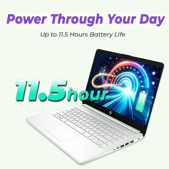HP 14" Willow Green Laptop • Intel 4-Core N150 Processor • 4GB RAM • 128GB SSD + 1TB Cloud Storage • Microsoft 365 & Copilot AI • Windows 11 • Thin & Portable Student Laptop - Image 5