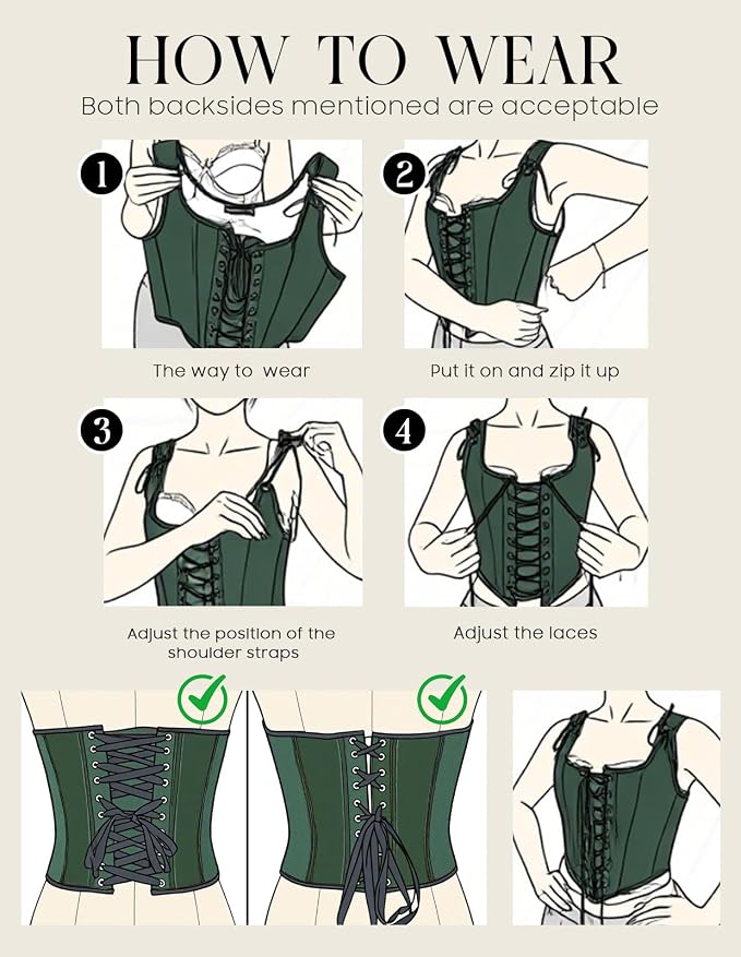 SCARLET DARKNESS Bustier Tops for Women Renaissance Floral Lace Up Bodyshaper - Image 7