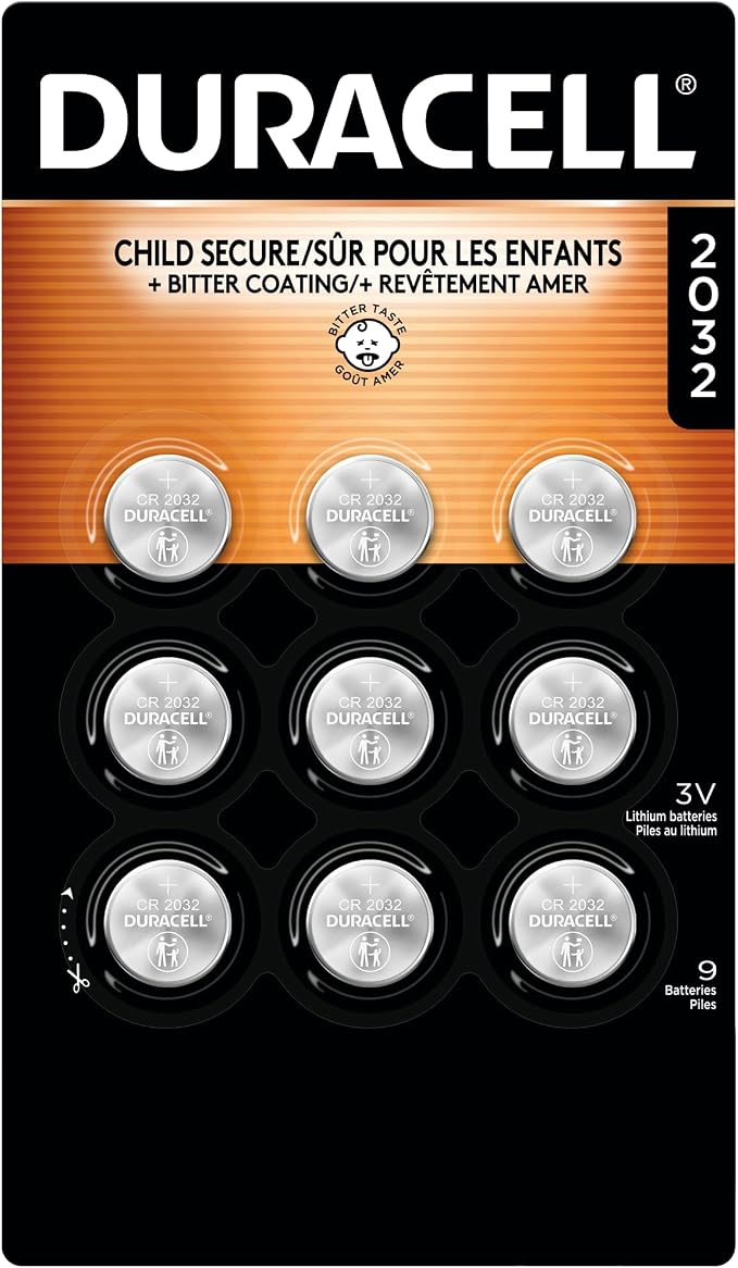 Duracell CR2032 Lithium Battery 3 Volt, Child Safety Features, Compatible by Duracell