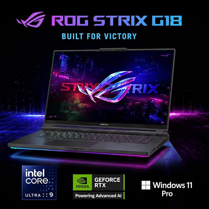 ASUS ROG Strix G18 Gaming Laptop, 18” 2.5K 240Hz Nebula Display, Intel Core Ultra 9 275HX, GeForce RTX 5060, 32 GB DDR5-5600, 1 TB SSD, Wi-Fi 7, Windows 11 Pro, RGB Backlit KB, ROG Cooling, Gaming PC - Image 2