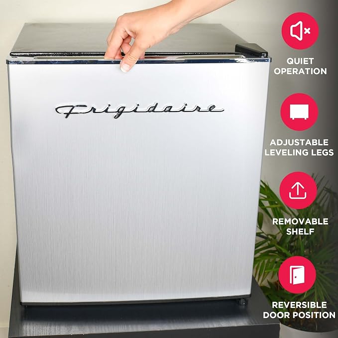 Frigidaire EFR182 1.6 cu ft Stainless Steel Mini Fridge. Perfect for Home or The Office. Platinum Series, 1.8 - Image 3
