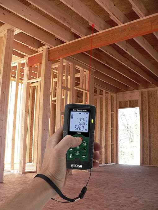 Extech DT60M Laser Distance Meter – 196 ft/60 m Digital Laser Measure - Image 2