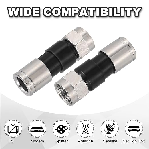 MECCANIXITY 5 Pcs F Type Coaxial Cable Compression Connectors, 75 Ohm Copper - Image 5