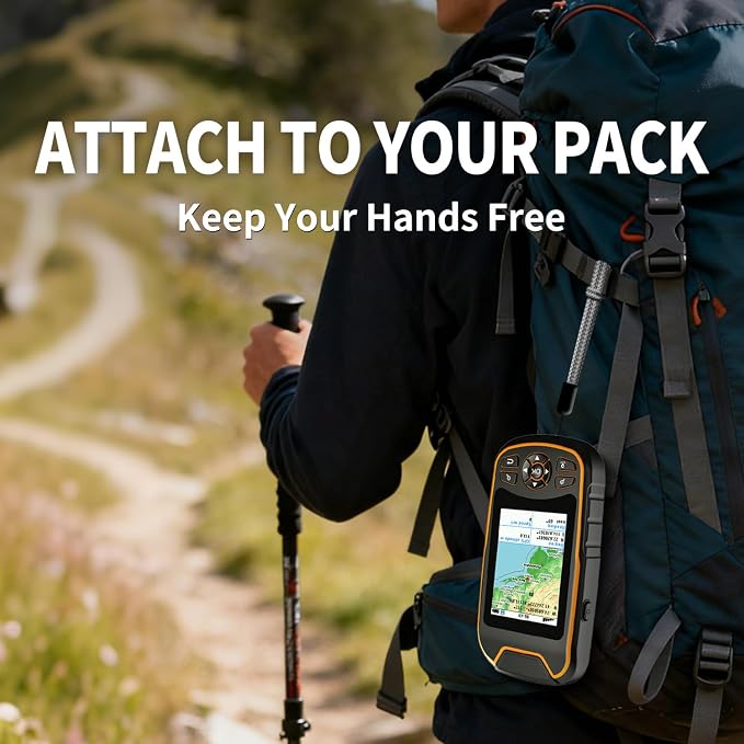 Handheld GPS for Hiking, Rugged and Waterproof Handheld GPS Navigator, 3.2" - Image 7