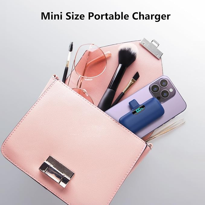 Mini Portable Charger USB C Power Bank,Upgraded 5000mAh PD Fast Charging Battery Pack Built-in USB-C Connector Travel Essential for iPhone17/17Pro/17Pro Max/Air/16 Plus/16Pro Max/15 Series Android - Image 4