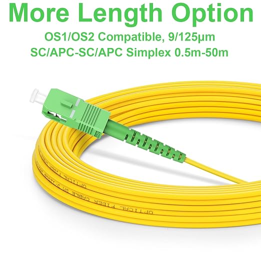 FLYPROFiber- OS2 Single Mode Fiber, 2M SC/APC to SC/APC Fiber Optic Path Cable - Image 3