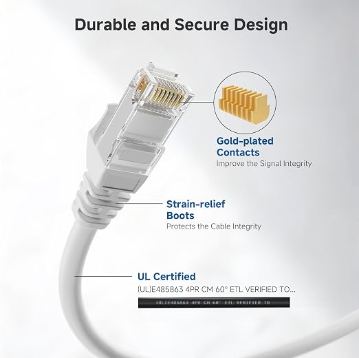 Cable Matters 10Gbps Snagless Long Cat 6 Ethernet Cable - 125ft - Image 4