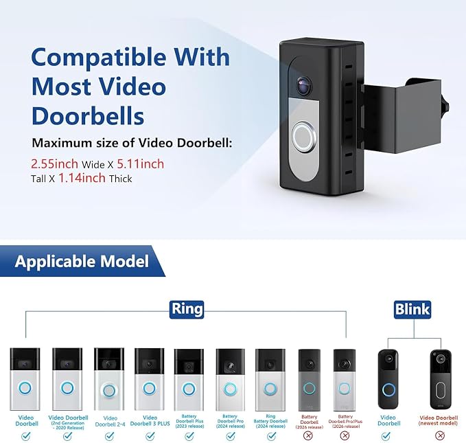 KIMILAR Anti-Theft Video Doorbell Mount Compatible - Image 2