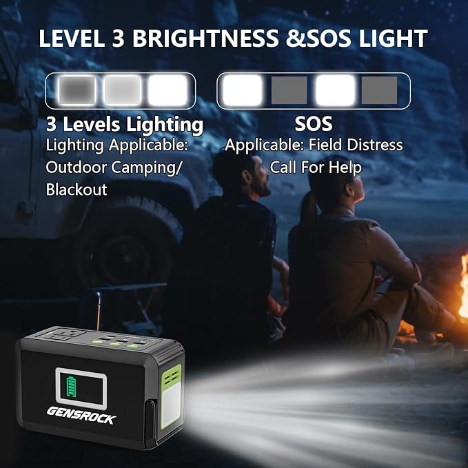GENSROCK Portable Power Bank, 24,000mAh Portable Laptop Charger with 150W Peak AC Outlet, 8-Port Compatible with iPhone Series, MacBook, Dell, Samsung for Outdoor Camping Home Office Emergency. - Image 8