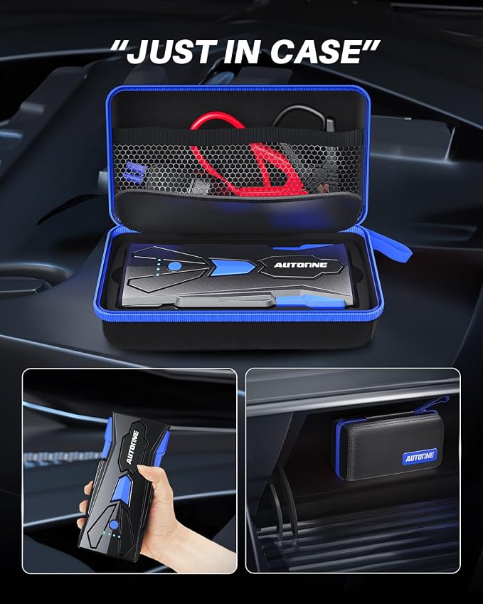 AUTOONE 6000A Car Battery Jump Starter Up to All Gas & 12L Diesel Engine, Car Battery Jumper Starter Portable 12V Jump Box with USB Output, Storage Case, LED Flashlight - Image 6