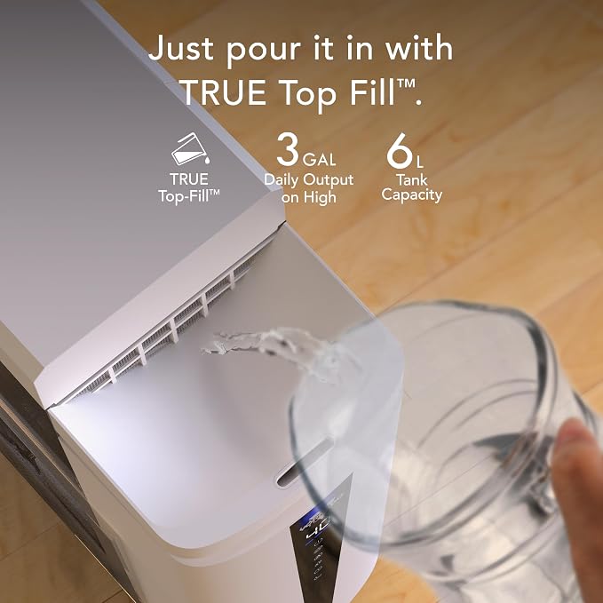 Vornado MISTIC 6 Whole Room Ultrasonic Humidifier, Top-Fill, Aromatherapy, 1.5-Gallon Tank, 3-Gallon Output, Warm or Cool Mist Humidifier, Automatic Humidity Control, Included Scent Pads - Image 3