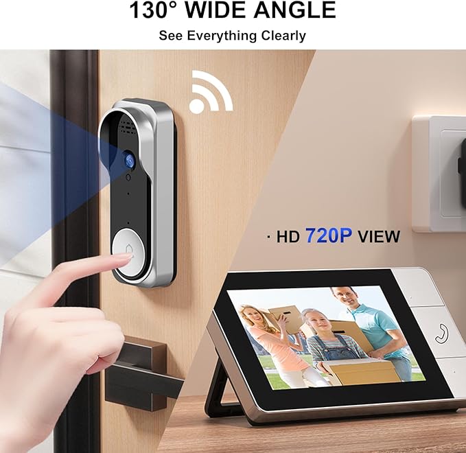 Video Doorbell with 43" Monitor, No WiFi Needed, 130° Wide Angle, Infrared - Image 2