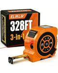 328Ft 3-in-1 Digital Laser Tape Measure Rechargeable Measuring Tool &16Ft by Elikliv
