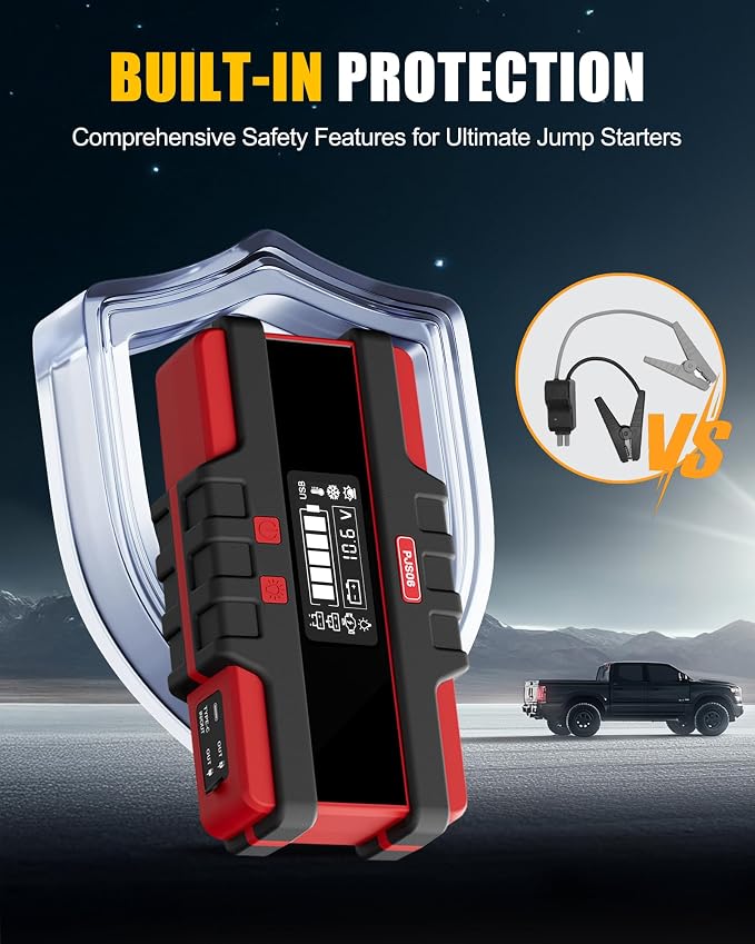 Battery Jumper Starter Portable, 2500A (12V) - Portable Booster Pack with Voltage Detection & Protection for Gas/Diesel (Up to 8.0L/6.5L) - Image 3