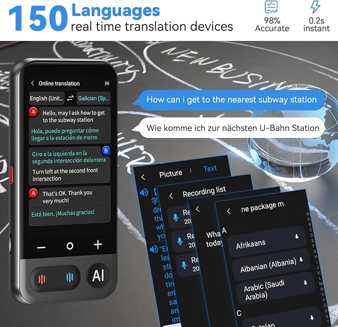 AI Language Translator Device, 2026 Upgraded ChatGPT Two Way Real time - Image 2