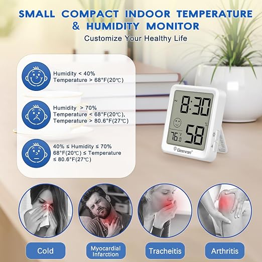 Geevon 4Pack Mini Indoor Thermometer Hygrometer - Image 3