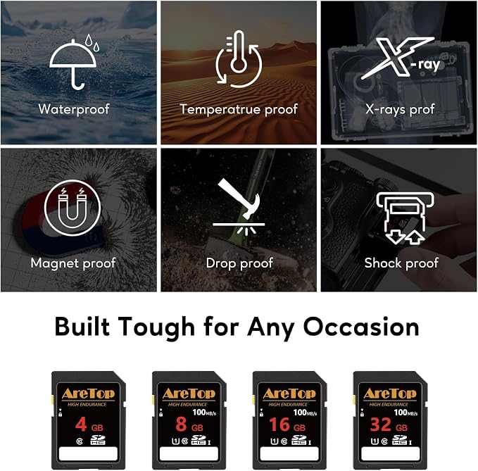 AreTop SD Card 32GB, 5 Pack UHS-I Class 10 SDHC Memory Card, 5 Pack 32GB Full - Image 7