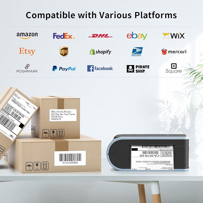 JADENS Bluetooth Thermal Label Printer, Wireless - Image 3