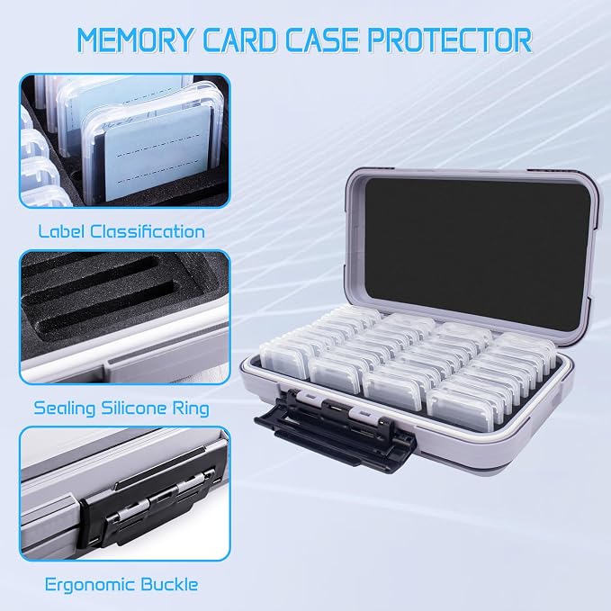 36-Slot Gray Memory Card Case - Image 2