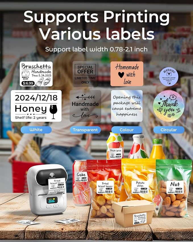 Phomemo Label Maker Machine- M110 Upgraded Bluetooth Label Printer - Image 4