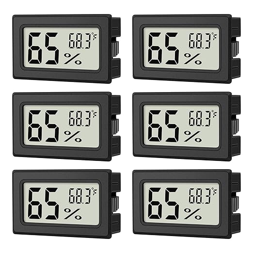 6-Pack Mini Hygrometer Indoor Humidity Meter, Mini Digital Thermometer Humidity by ANFBYOH