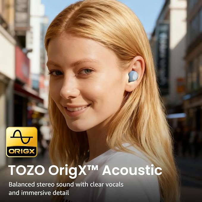 TOZO A1 Wireless Earbuds Bluetooth 5.3 Light Weight in Ear Headphones | IPX5 Waterproof, 2 Mics for AI Calls, Immersive Premium Sound Bass Ear buds with Charging Case, 32 Presets EQ via TOZO App - Image 6