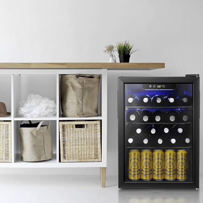 Antarctic Star Wine Cooler Cabinet Beverage Refrigerator 2.4 Cu. ft | 16 Bottle for Beer Soda Clear Glass Door Quiet Operation Compressor Adjust Temp Control Freestanding - Image 2
